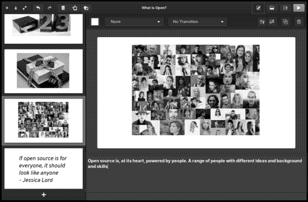 Adding presenter notes to a slide in Spice-Up