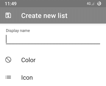 Creating a list in Tasks