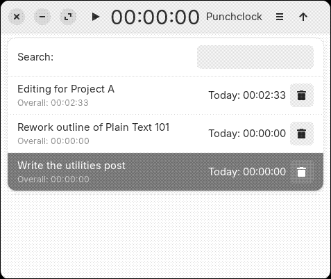 Punchclock with multiple tasks