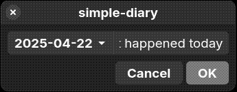 Starting a journal entry in Simple Diary