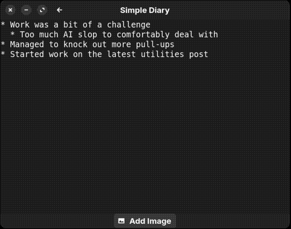 Writing a journal entry in Simple Diary
