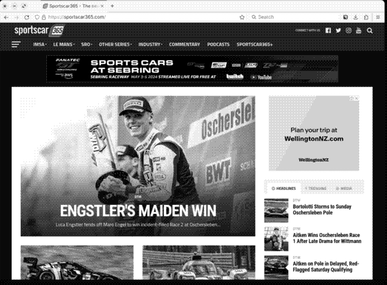 Browsing Sportscar365.com in Waterfox