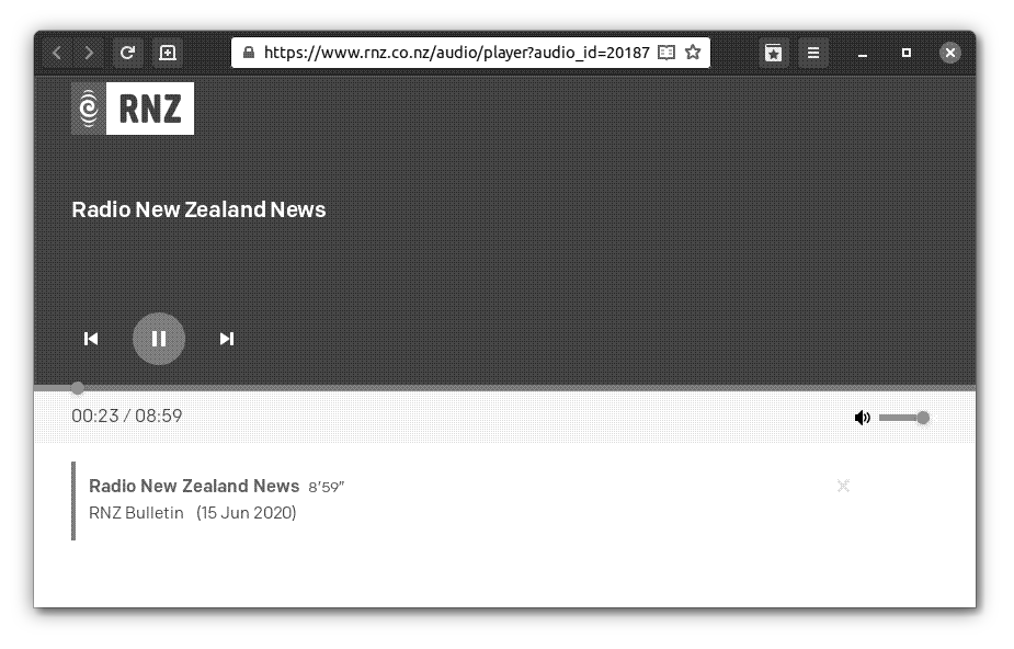 Listening to Radio New Zealand using Web