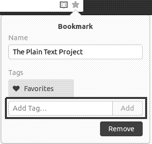Adding tags to a bookmark in Web
