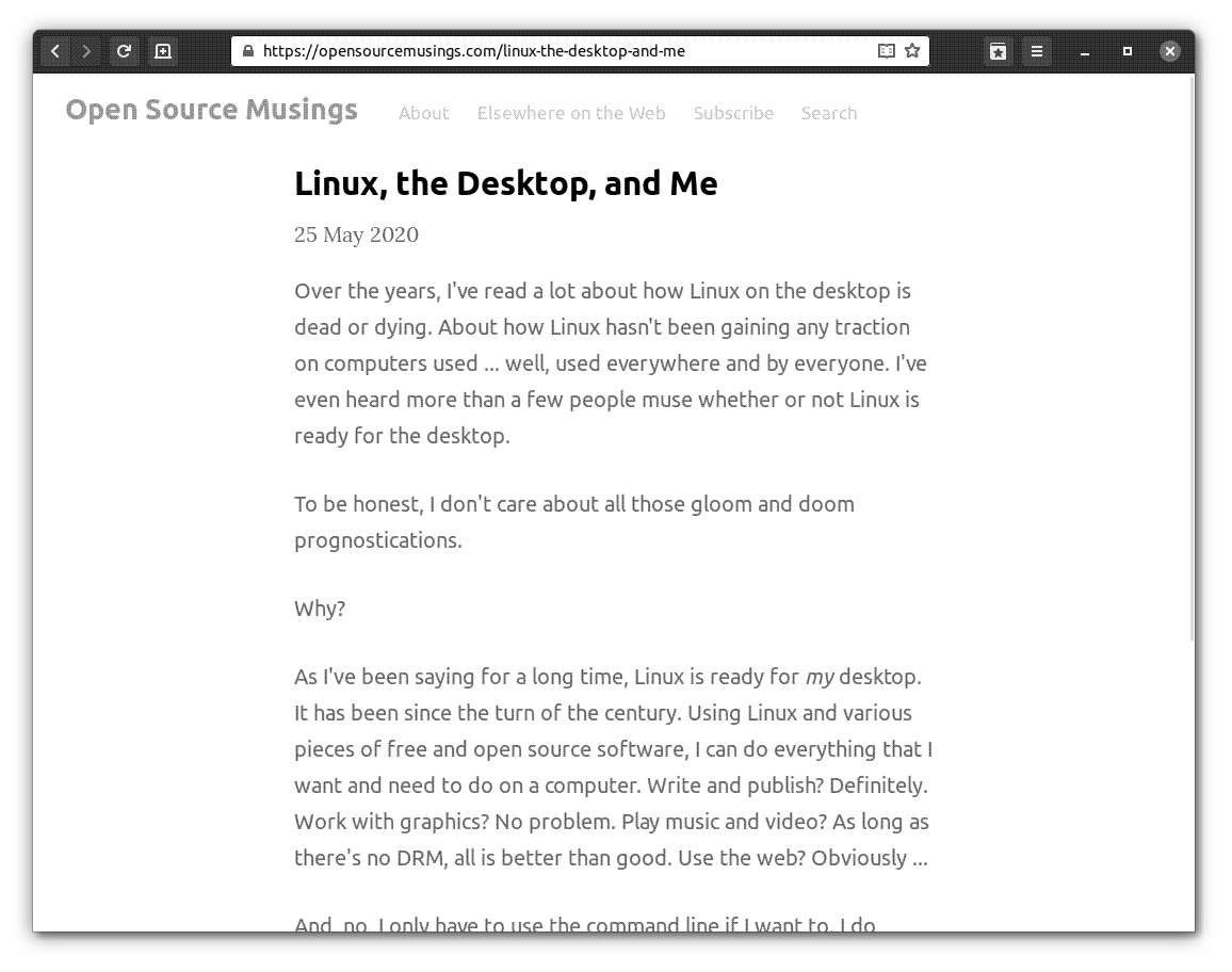 Browsing Open Source Musings with Web