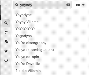 Searching for an article in Wike