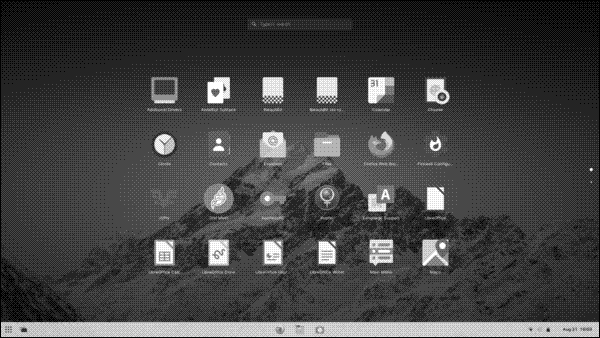 The Touch layout in Zorin OS